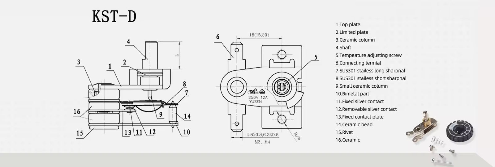 Termostato per riscaldatori elettrici